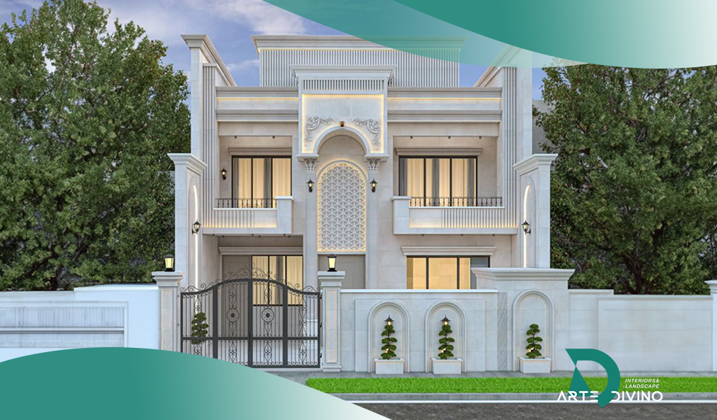 صور واجهات فلل بنمط كلاسيكي